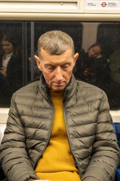 Snoozing. Probably the best way of using the Underground.